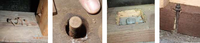 When seismic retrofitting, these existing bolts would be ignored and new ones installed